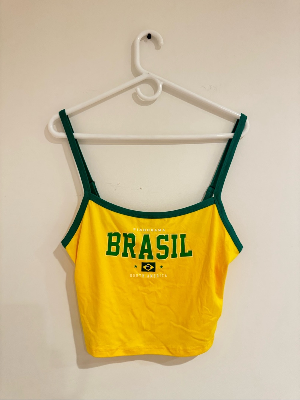 SHEIN Yellow & Green Brasil Cropped Camisole